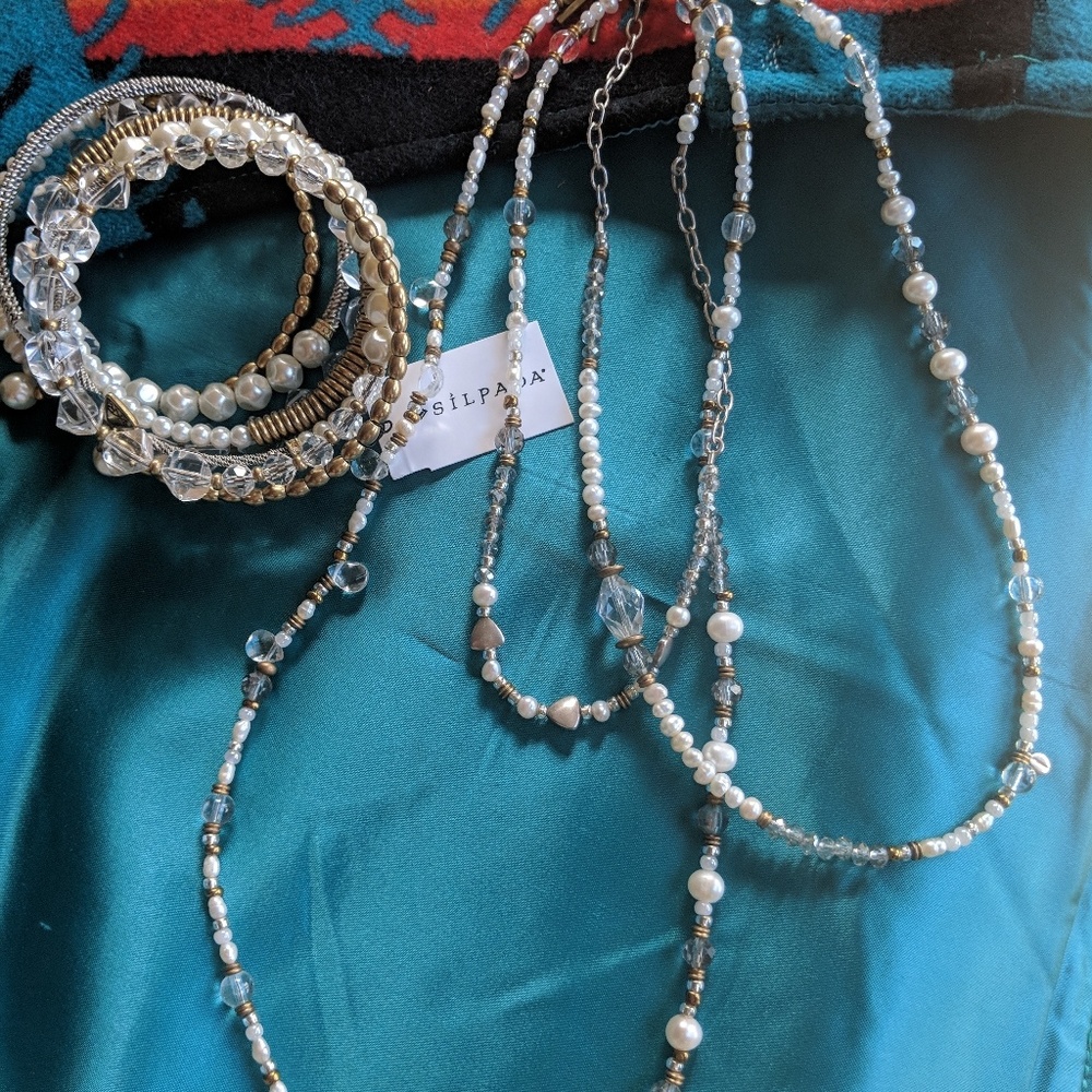 Silpada Practical Pearl bracelet & Stardust Neckla
